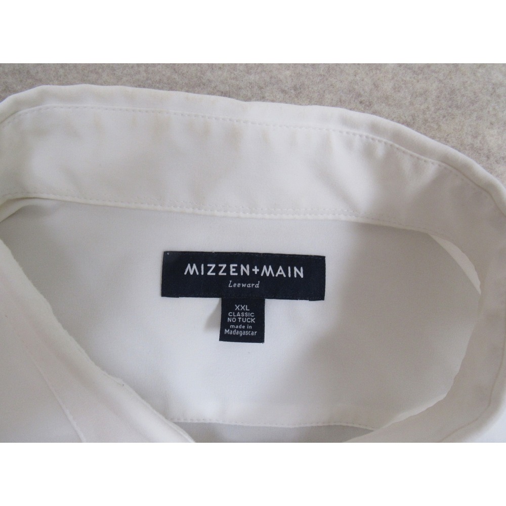 Mizzen+Main Leeward White No Tuck Dress Shirt Mens XXL Classic Fit 1WS-0904 - Picture 3 of 8
